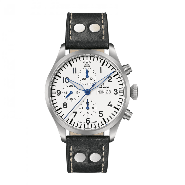 Made in Germany - Laco Watch Chronograph KIEL.2 WEISS Automatic 43mm (862153)